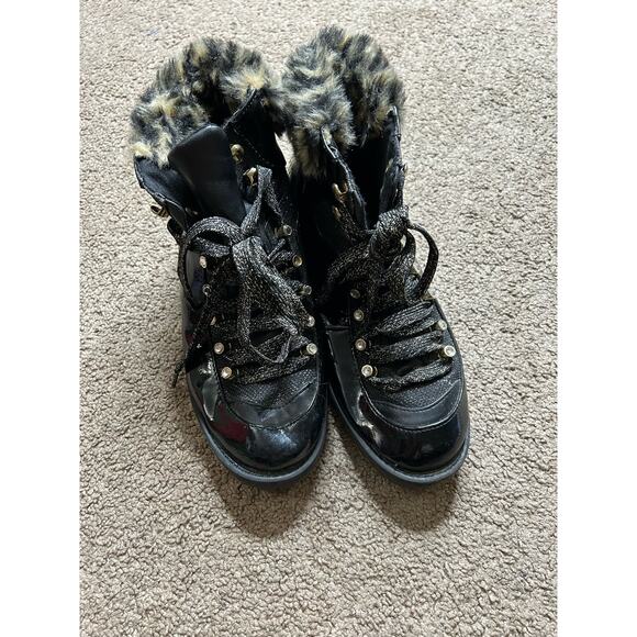 Women’s size 6.5 juicy couture indulgence boots fashion hiking booties faux fur - Picture 4 of 8